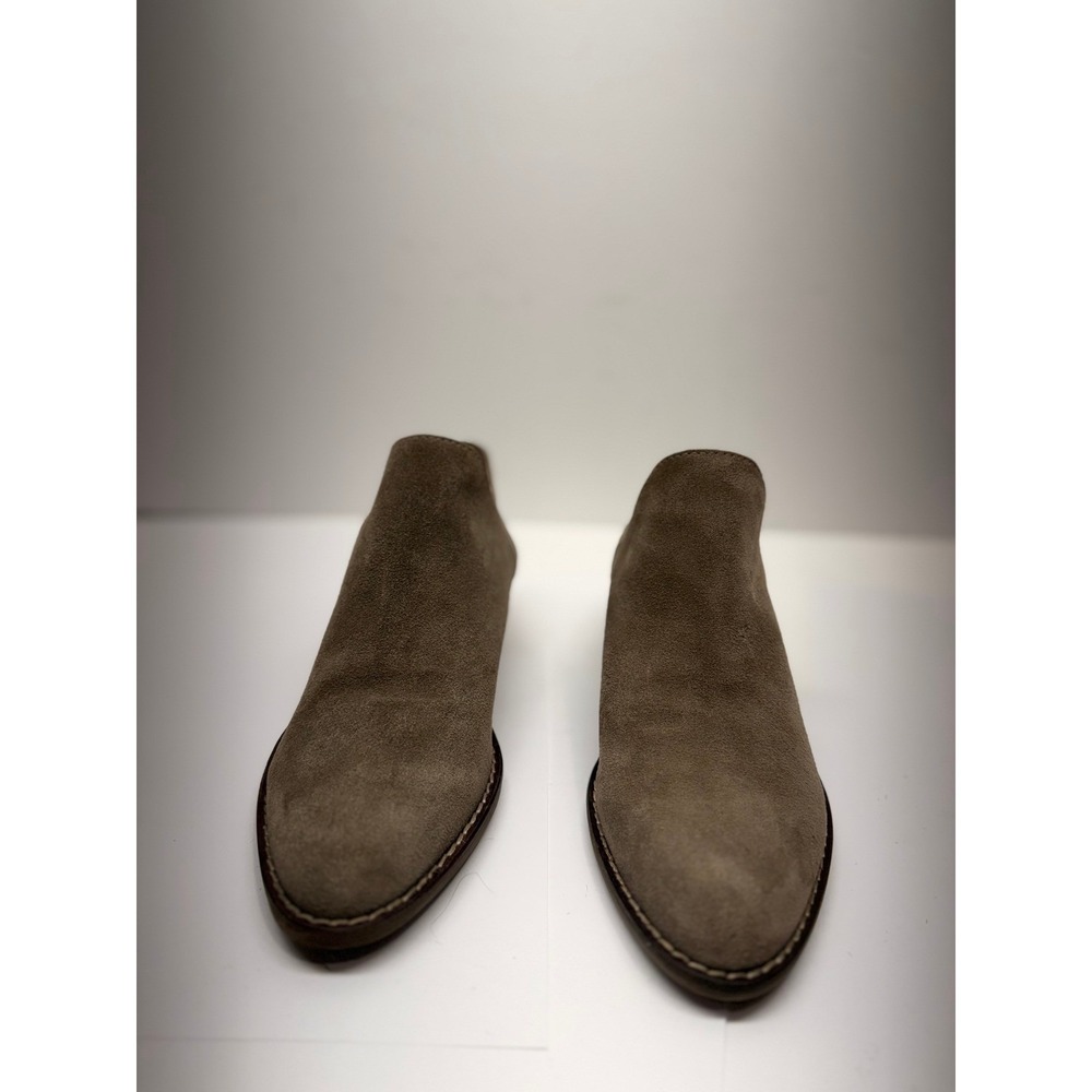Lucky Brand Womens Taupe Suede Ankle Booties Stacked Heel Size 6 LK-BASIL